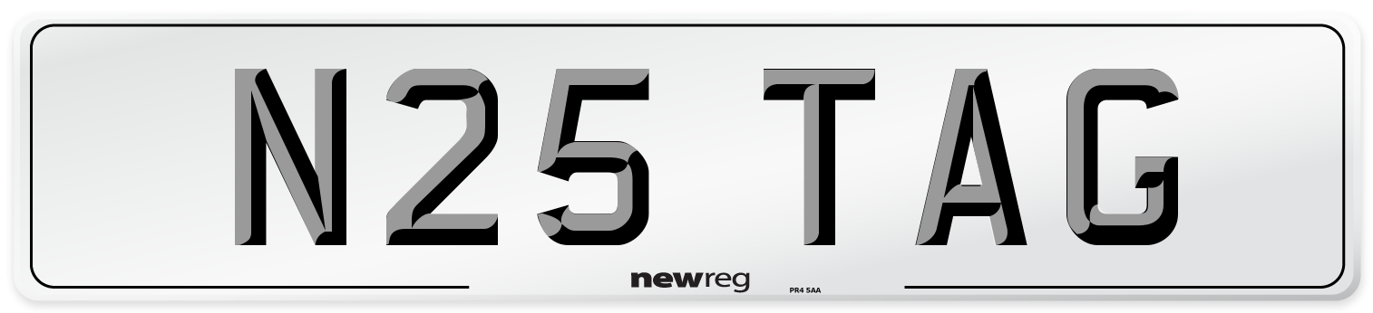 N25 TAG Number Plate from New Reg